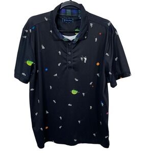William Murray Astronauts Golfing on Saturn Space Golf Polo Men's Size Large